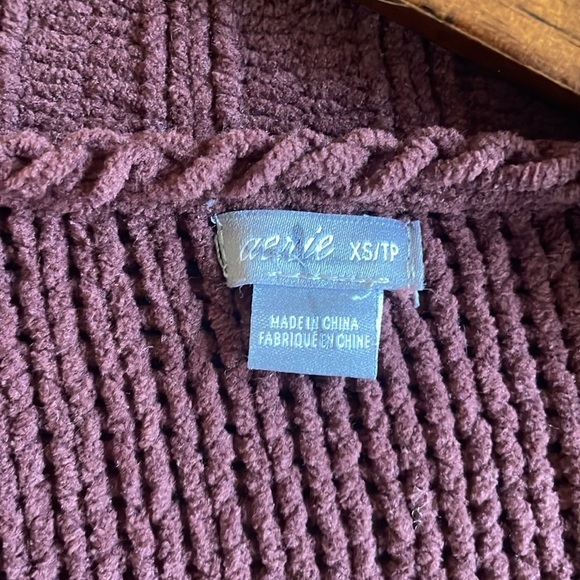 Aerie Cozy Plush Women's Burgundy Cardigan - Picture 6 of 7